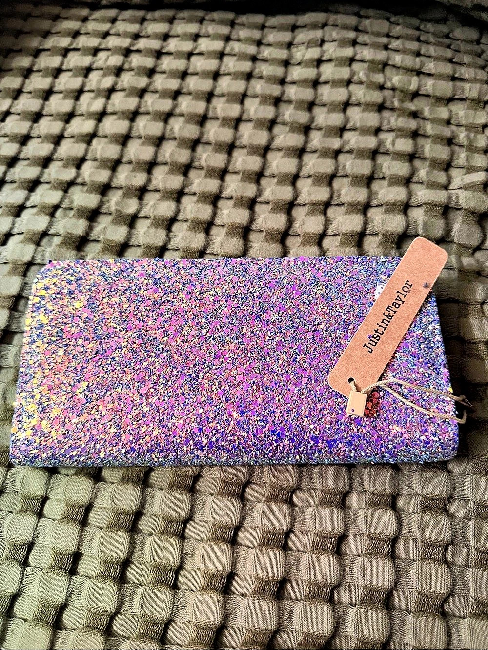 Urban Expressions Glitter Clutch in Purple & Multicolor NWT